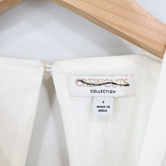 J.Crew Crewcuts Collection Floral Applique Midi Dress Sateen Cotton Ivory 7 NWT - Picture 3 of 7